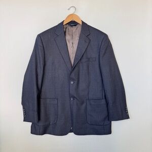 Pronto Uomo Couture Mens Wool Plaid Blazer Jacket Black 42R Business Formal Vent
